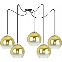 Light11 HOME Hängelampe, Deckenleuchter, goldener Lampenschirm, 15 cm