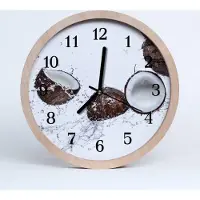 Tulup Holzuhr 30fi cm wanduhr - Kokosnüsse