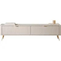 Mirjan 24 TV-Lowboard Lante 200 2D, TV-Schrank mit zwei Klappen, Metallfüße und Aluminiumgriffe (Farbe: Beige)