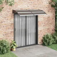 Syfax Vordach Schwarz 200 x 100 cm mit Polycarbonat-Platten und ABS-Halterung