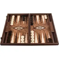Manopoulos s Backgammon-Set – Walnusswurzel mit Wenge & Eiche