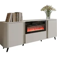 Mirjan 24 Kommode Volare 200 EF mit Kamin, Sideboard, Modernschrank, Kommode mit drei Drehtüren, Wohnzimmer Kollektion (Farbe: Cashmere)