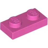 LEGO 250x 1x2 Platten 3023 - Plate Dunkles Pink - Dark Pink