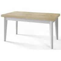 Alpi Möbel Alpi Moebel, Rechteckiger Esstisch Skandi, Wohnzimmertisch Ausziehbar 120-160x80x78 cm, Halifax mit Holzbeinen in Weiß