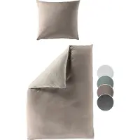 Sleepling liebling - Renforcé Bettwäsche, mocca braun, 1 x Bettbezug 155 x 220 cm + 1 x Kissenbezug 80 x 80 aus 100% seidig weicher Baumwolle