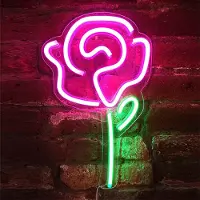 Rosikey LED Neonlicht Zeichen Rose Nachtlicht USB mit Acryl Zurück Panel Home Party Hochzeit Bar Deko Lampe