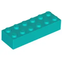 LEGO 2x6 Stein 2456 - 50 Stück Dunkles Türkis