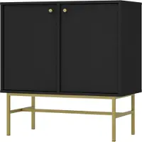Masseno Kommode TORINO 84 cm Sideboard mit 2 Türen für Wohnzimmer Schlafzimmer Modern 84x41x86 cm Graphitfarben / Graphitfarben