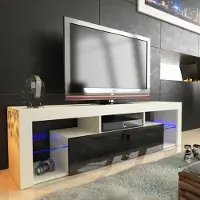 Sonstiges TV LOWBOARD SCHRANK TISCH BOARD 130cm HOCHGLANZ mit LED-Beleuchtung weiß/schwarz