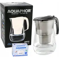 AQUAPHOR Onyx Filterkanne 4.2 l Schwarz + Unimax-Filter BPA-frei 1IWZC-IBDE