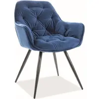 Feldmann-Wohnen Esszimmerstuhl Küchenstuhl Set Cherry marineblau 2er Set