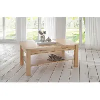 Fun-Möbel Zeitloser Couchtisch - SIMON - Eiche vollmassiv / Echtholz 110 x 70 cm, 341- Wildeiche Honig geölt