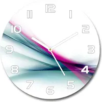 Tulup Wanduhr aus Glas 30fi Glasbild Glasuhr Gehärtetes Glas - weisse-zeiger - Waves abstraction