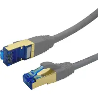 ProfiPatch LAN Kabel Cat7 S/FTP RJ45 Premium Patchkabel 10GB 600MHz LSZH Ethernet Netzwerkkabel grau 15m