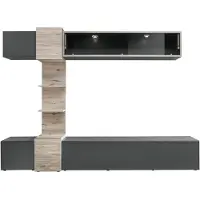 Xl Moebel Gmbh Designer Wohnzimmer Modern Set Wohnwand Wand Regale Grau TV-Ständer