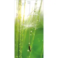 Wallario Design Wanduhr bedruckt, Größe 30 x 60 cm, Motiv: Pusteblume Nahaufnahme