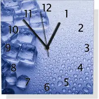 Wallario Design Wanduhr Eiswürfel aus Aluverbund, Größe 30 x 30 cm