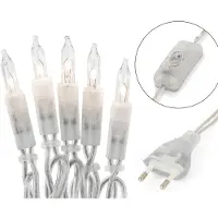 Hellum Lichterkette Minikette Schalter transparent 20 Kerzen Indoor Deko Party Retro