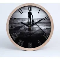 Tulup Holzuhr 20fi cm wanduhr - schwarze Spitzen - Gitarrist auf dem Pier