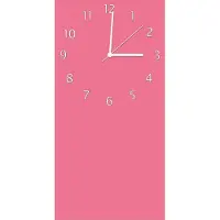 Wallario Design Wanduhr bedruckt, Größe 30 x 60 cm, Motiv: Pastellrot