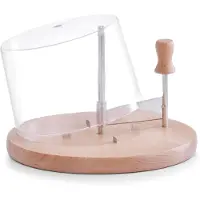 Zeller Käseschneide-Set m. Haube, Buche/Edelstahl Ø22,5x15