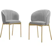 Mirjan 24 Polsterstuhl Muz DC-1259/GL (2er-Set), Metallfüße, Wohnzimmer Stühl-Set, Esszimmerstuhl (Farbe: 82-Grau)
