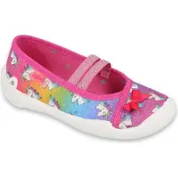 Befado Hausschuhe 116Y296 Einhorn Regenbogenfarben