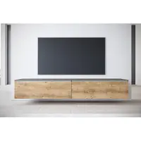 MINIO go for it , TV-Schrank, Lowboard "DONNA" 180 cm, stehend, hängend, mit LED-Beleuchtung, Graphit Matera / Kastanien Breslau Farbe