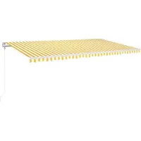 Syfax Markise Automatisch Einziehbar 600x350 cm Gelb und Weiß