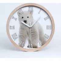 Tulup Holzuhr 20fi cm wanduhr - weiße Spitzen - Ein Eisbär