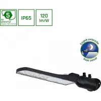 Spectrum LED STREETOS SLIM 30W Straßenleuchte 3600lm schwarz 140/85° IP65 Industrieleuchte IK08 Neutralweiß 4000K mit Dämerungssensor