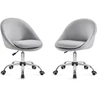 Songmics 2Set Homeoffice Stuhl, Drehstuhl, Schreibtischstuhl, Grau