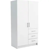 Masseno Drehtürenschrank PINELLO 96/177/50 cm 2-türig Schlafzimmer Schrank Kleiderschrank Weiß