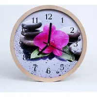 Tulup Holzuhr 30fi cm wanduhr - Orchidee Blumen