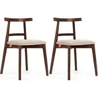 Konsimo Esstischstühle 2 St "LILIO", Creme, Buchenholz, Vintage, 47x76,5x45cm