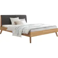 Hasena Bett Simone 25 Eiche bianco Polsterkopfteil smoke 180x200