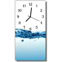 Tulup Glasuhr Wanduhr Küchenuhr Echt-Glas 30x60 Wasser Blau