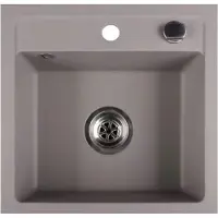 QLS Spülbecken 44x44 cm Granit mit automatischem Siphon Bella Grau 1-Becken 11183