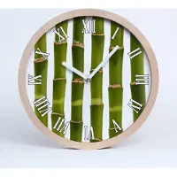 Tulup Holzuhr 20fi cm wanduhr - weiße Spitzen - Bambus
