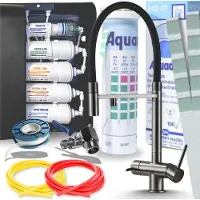 ARI HighFlex 3-Wege Küchenarmatur Graphit Anthrazit Ausziehbar mit 5-Stufen Wasserfiltersystem Untertisch Trinkwasserfilter
