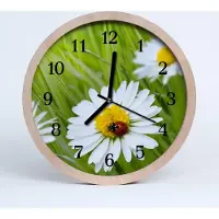 Tulup Holzuhr 30fi cm wanduhr - Gänseblümchen Blumen