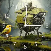 Wallario Design Wanduhr Begegnung zweier Welten aus Echtglas, Größe 30 x 30 cm