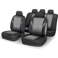 Compass 31679 - Autositzbezüge 9er Set POLY grau AIRBAG