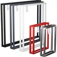 Holzbrink Tischbeine für Schreibtisch, Esstisch, Küchentisch, Tischgestell 50x72 cm, Schwarz, 1 Stück, HLT-18-L-II-9005