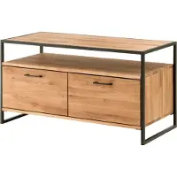 Lomadox TV Lowboard Eiche massiv geölt FORST-64, mit umlaufendem Metallrahmen, B/H/T: ca. 155/60/52 cm