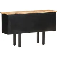 Syfax Sideboard 110x30x65 cm Raues Mango-Massivholz und Stahl