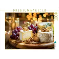 CALVENDO Puzzle Käseplatte mit Camembert, Brie, Trauben und Nüssen | 1000 Teile Lege-Größe 64 × 48 cm Foto-Puzzle für glückliche Stunden
