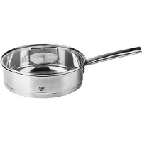 Karl Hausmann Edelstahl Pfanne 24 cm tief mit Deckel – Induktion, Gas, Elektro, Gastro