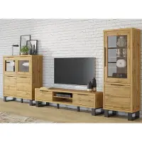 Lomadox Wohnwand HENDERSON-83 in Wotan Eiche Nb., B/H/T ca. 394/190/50 cm