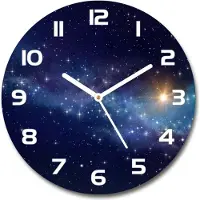 Tulup Wanduhr aus Glas 30fi Glasbild Glasuhr Gehärtetes Glas - weisse-zeiger - Galaxy